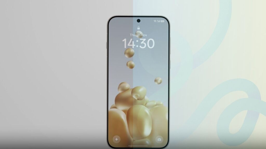 Close-up of OPPO Find X8 Series smartphone display and camera features, highlighting advanced AI technology and sleek design